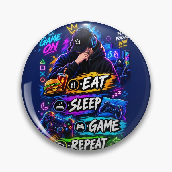 Item preview, Eat Sleep Game Repeat – Neon Gamer Gaming Design designed and sold by T PS.
