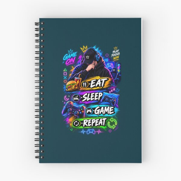 Item preview, Eat Sleep Game Repeat – Neon Gamer Gaming Design designed and sold by T PS.
