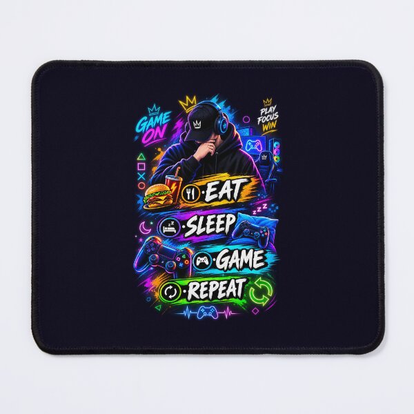 Item preview, Eat Sleep Game Repeat – Neon Gamer Gaming Design designed and sold by T PS.
