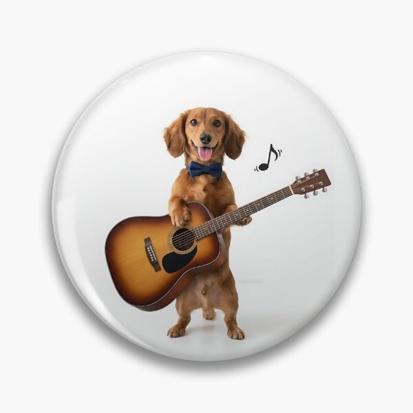 Item preview, Dachshund Playing Guitar - Wiener Dog Rock Music Lover Gift designed and sold by PictoVibe.