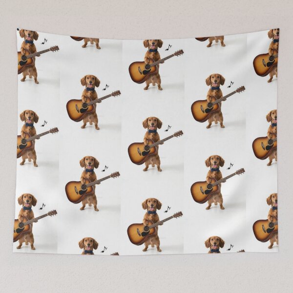Item preview, Dachshund Playing Guitar - Wiener Dog Rock Music Lover Gift designed and sold by PictoVibe.