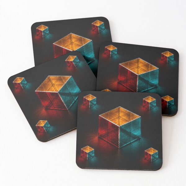 Item preview, Geometric Crystal Cube - Neon Glow Dark Abstract Design designed and sold by PrintGo26.