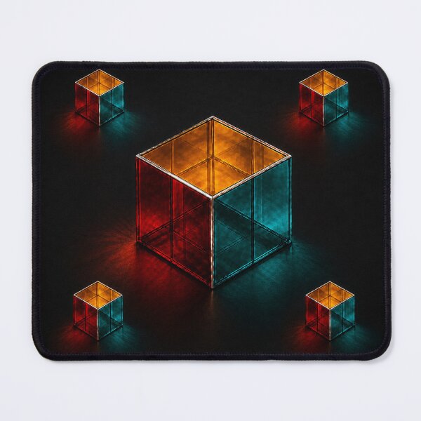 Item preview, Geometric Crystal Cube - Neon Glow Dark Abstract Design designed and sold by PrintGo26.