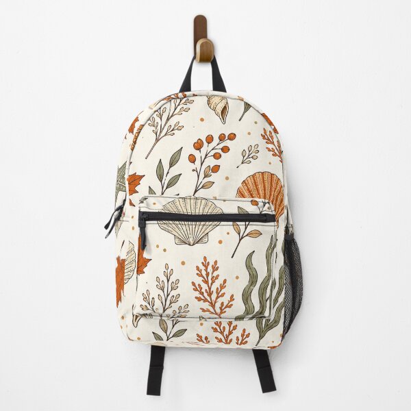 Item preview, Coastal Autumn Seashells and Fall Leaves Pattern Fall Color Fall Pattern designed and sold by Luvjesus2.