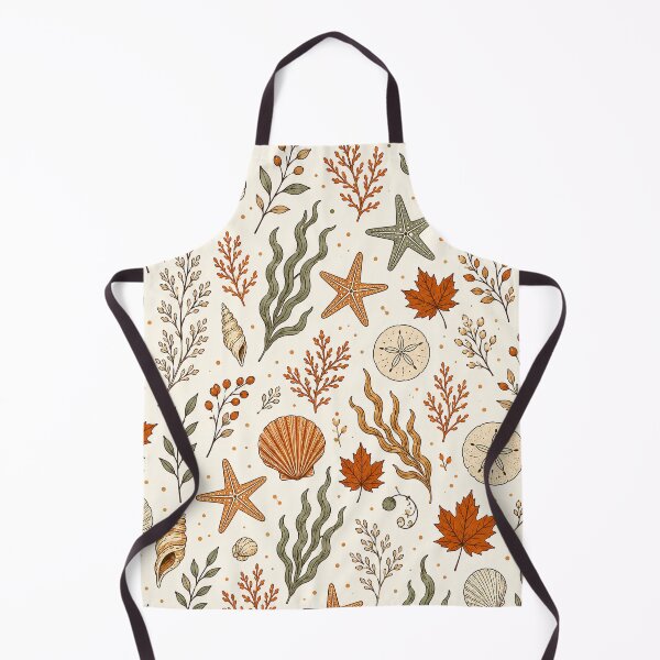Item preview, Coastal Autumn Seashells and Fall Leaves Pattern Fall Color Fall Pattern designed and sold by Luvjesus2.