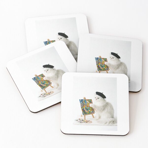 Item preview, Persian Cat Painting - Artistic Kitty Feline Painter Lover Gift designed and sold by PictoVibe.