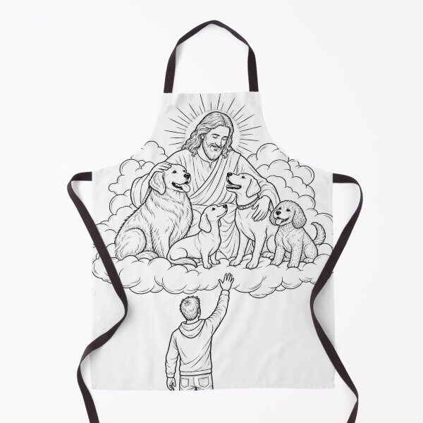 Item preview, Jesus Welcomes Our Beloved Dogs — Pet Loss Memorial Line Art designed and sold by Tee Visions.