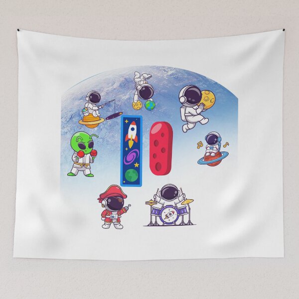Item preview, Letter I Cute Space Astronaut Alien Monogram Pattern designed and sold by BoldcreationsM.