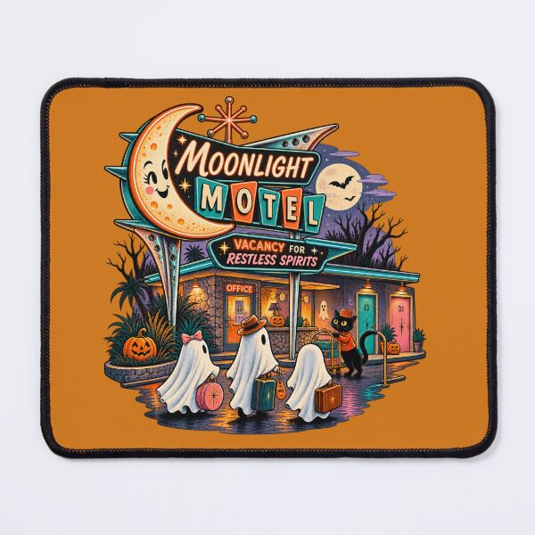 Item preview, Moonlight Motel Halloween Retro Ghosts designed and sold by Normandy Road Heritage™ - Vintage Garage Art.