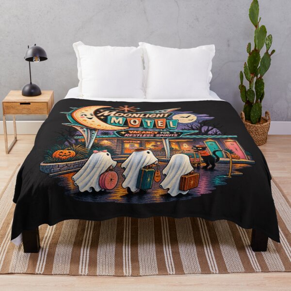Item preview, Moonlight Motel Halloween Retro Ghosts designed and sold by Normandy Road Heritage™ - Vintage Garage Art.
