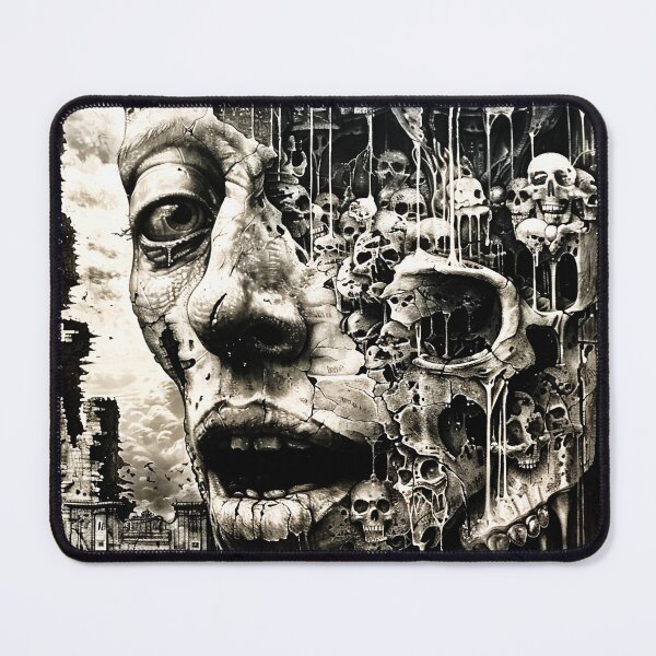 Item preview, Fantasy Sci-Fi Imaginary Surreal Nightmare Face With Skulls designed and sold by DEC02.