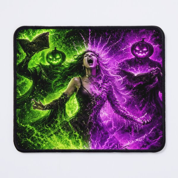 Item preview, Headless Horseman Elemental Ritual – Green & Purple Dark Fantasy Art designed and sold by TheHorsemanRidesAgain.