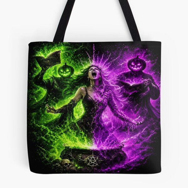 Item preview, Headless Horseman Elemental Ritual – Green & Purple Dark Fantasy Art designed and sold by TheHorsemanRidesAgain.