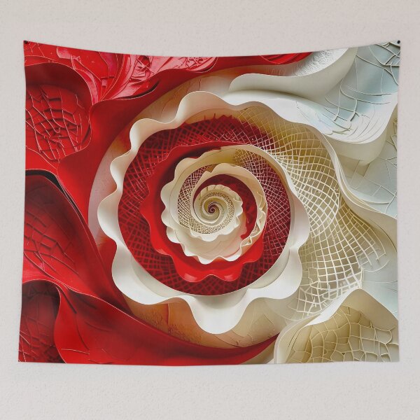 Item preview, Intricate Spiral of Red and White designed and sold by Vicky Brago-Mitchell®.