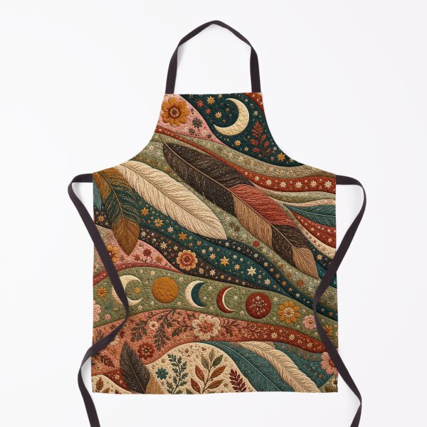 Item preview, Boho Celestial Feather Floral Patchwork Quilt Pattern Fall Color Fall Season designed and sold by Luvjesus2.