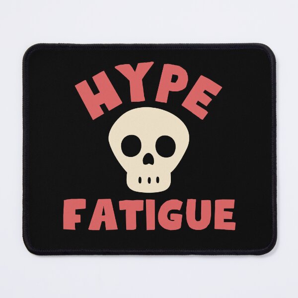 Artikelvorschau, Hype-Müdigkeit-Totenkopf-Grafik, ironisches Hype-Kultur-Design entworfen und verkauft von HYPNK.