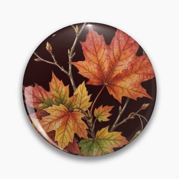 Item preview, Autumn Maple Leaves Branch Botanical Watercolor Illustration designed and sold by LinaValearte.
