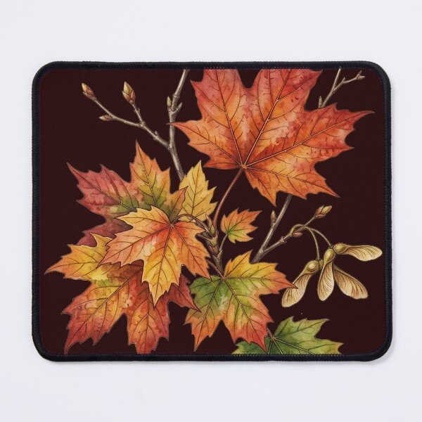 Item preview, Autumn Maple Leaves Branch Botanical Watercolor Illustration designed and sold by LinaValearte.