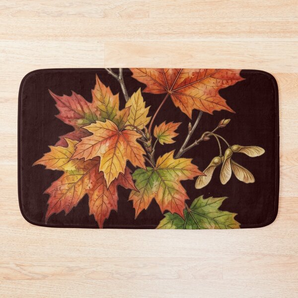 Item preview, Autumn Maple Leaves Branch Botanical Watercolor Illustration designed and sold by LinaValearte.