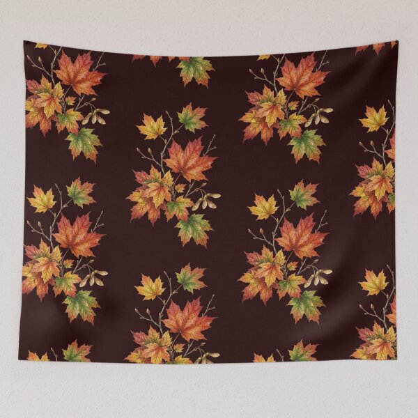 Item preview, Autumn Maple Leaves Branch Botanical Watercolor Illustration designed and sold by LinaValearte.