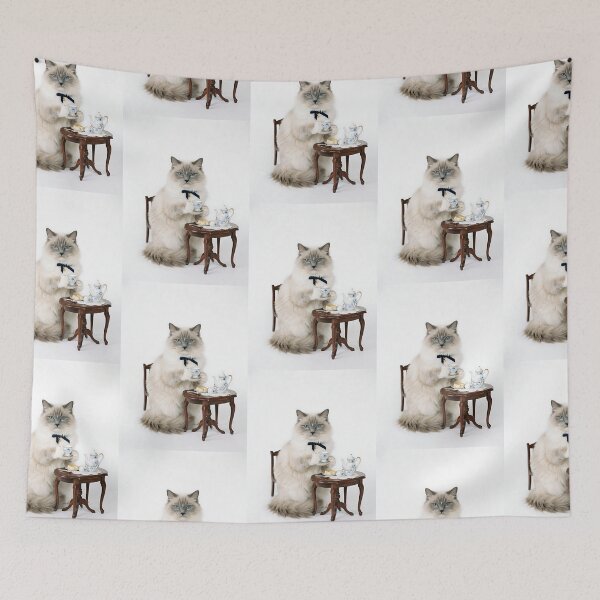 Item preview, Ragdoll Cat Tea Connoisseur - Feline Tea Time British Lover Gift designed and sold by PictoVibe.