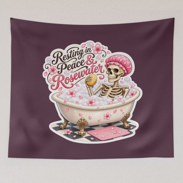 Item preview, Resting in Peace & Rosewater – Pink Skeleton Spa designed and sold by LakeshoreLegendsAndLight .