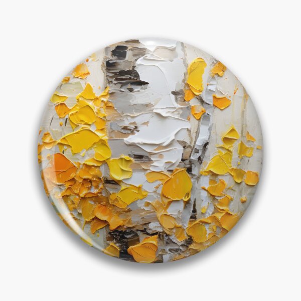 Item preview, Birch Trees, Falling Autumn Leaves, Impasto Digital Painting designed and sold by DEC02.