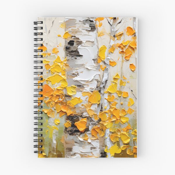 Item preview, Birch Trees, Falling Autumn Leaves, Impasto Digital Painting designed and sold by DEC02.