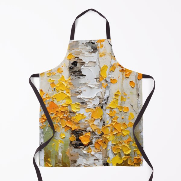 Item preview, Birch Trees, Falling Autumn Leaves, Impasto Digital Painting designed and sold by DEC02.