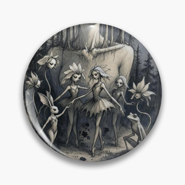 Item preview, Dark Fairytale Woodland Ballerinas Bunny Frog Forest designed and sold by LujziWorld.