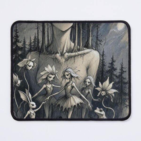 Item preview, Dark Fairytale Woodland Ballerinas Bunny Frog Forest designed and sold by LujziWorld.