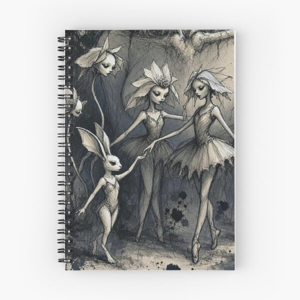 Item preview, Dark Fairytale Woodland Ballerinas Bunny Frog Forest designed and sold by LujziWorld.