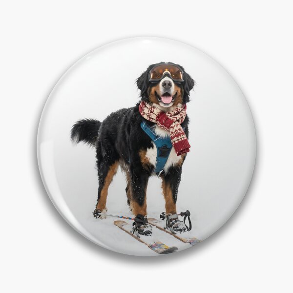 Item preview, Bernese Mountain Dog Skiing - Alpine Snow Pup Winter Lover Gift designed and sold by PictoVibe.