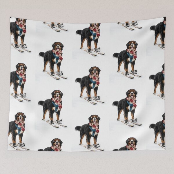 Item preview, Bernese Mountain Dog Skiing - Alpine Snow Pup Winter Lover Gift designed and sold by PictoVibe.