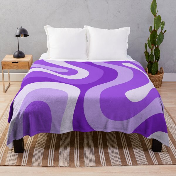Item preview, Liquid Swirl Retro Abstract in purple tones, Cream, and White designed and sold by Differenceee.
