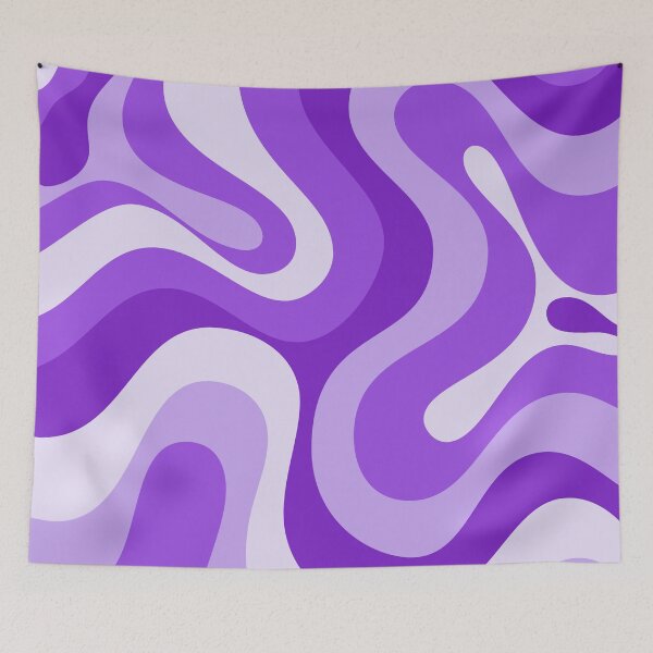 Item preview, Liquid Swirl Retro Abstract in purple tones, Cream, and White designed and sold by Differenceee.