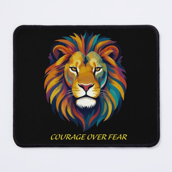 Item preview, Courage Over Fear Colorful Pop Art Lion Motivational Quote designed and sold by MariaPCMaria.