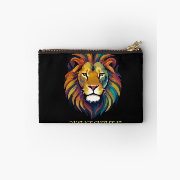 Item preview, Courage Over Fear Colorful Pop Art Lion Motivational Quote designed and sold by MariaPCMaria.