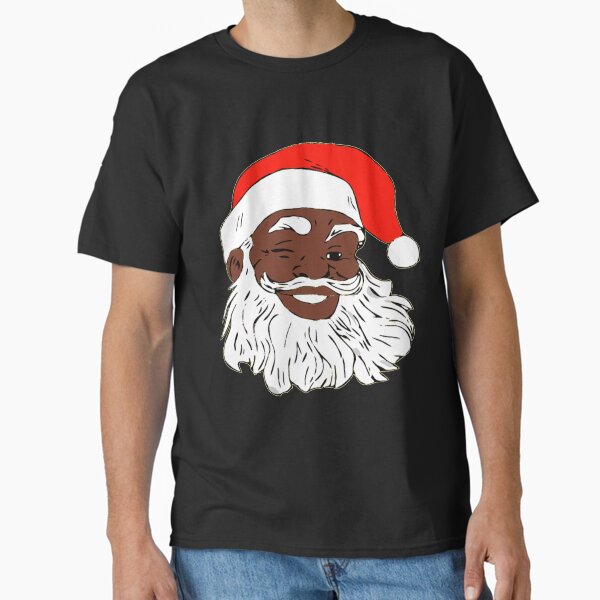 Item preview, Winking Black Santa Claus Christmas XMAS designed and sold by funnytshirtemp.