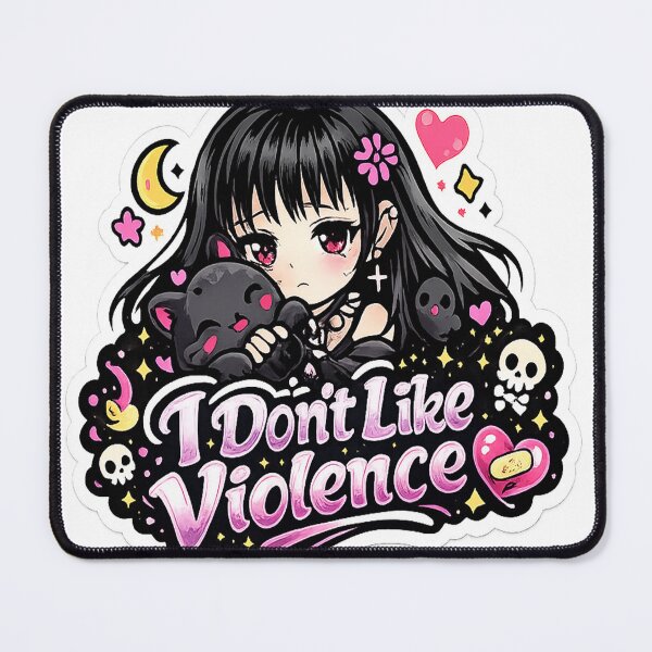 Item preview, I Don’t Like Violence Goth Girl designed and sold by AnnekeJordaan.