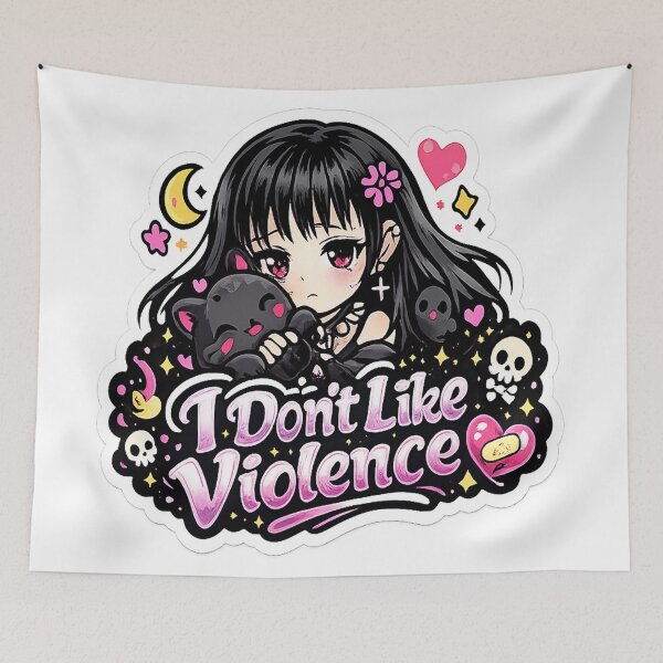 Item preview, I Don’t Like Violence Goth Girl designed and sold by AnnekeJordaan.