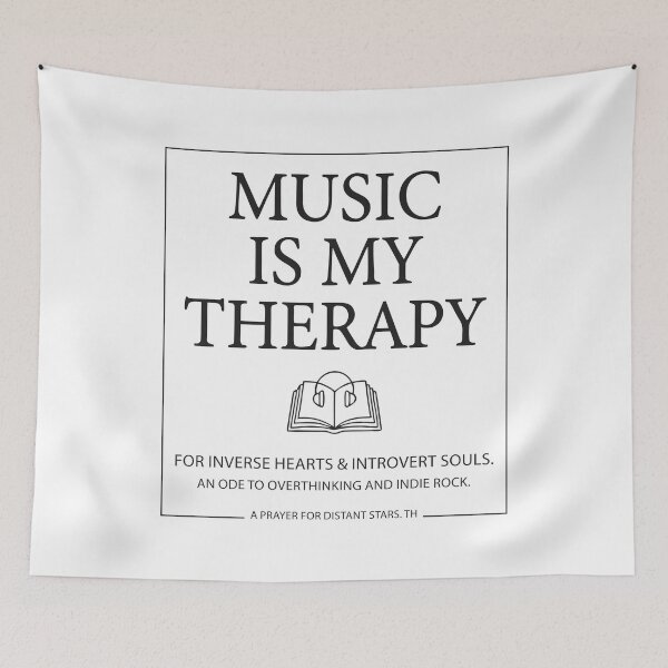 Item preview, Music Is My Therapy - Indie Rock & Introvert Aesthetic Quote designed and sold by MiaStyleStudio.
