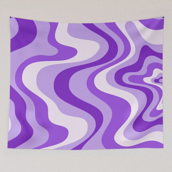 Item preview, Liquid Swirl Retro Abstract in purple tones, Cream, and White designed and sold by Differenceee.
