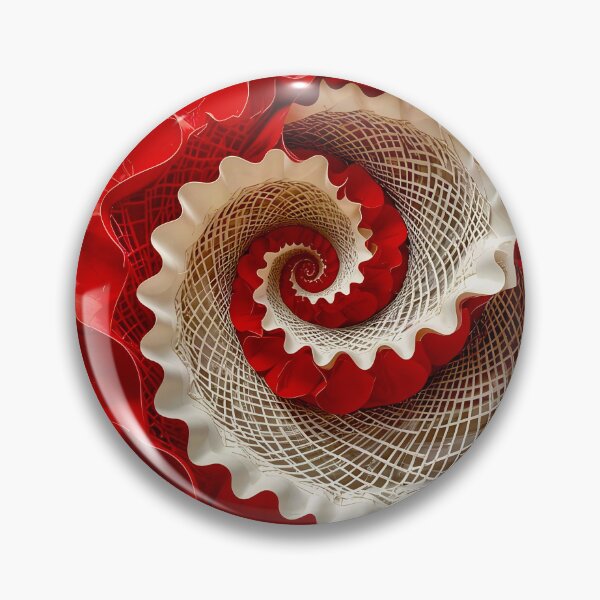 Item preview, Intricate Red and White Spiral designed and sold by Vicky Brago-Mitchell®.