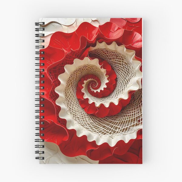Item preview, Intricate Red and White Spiral designed and sold by Vicky Brago-Mitchell®.