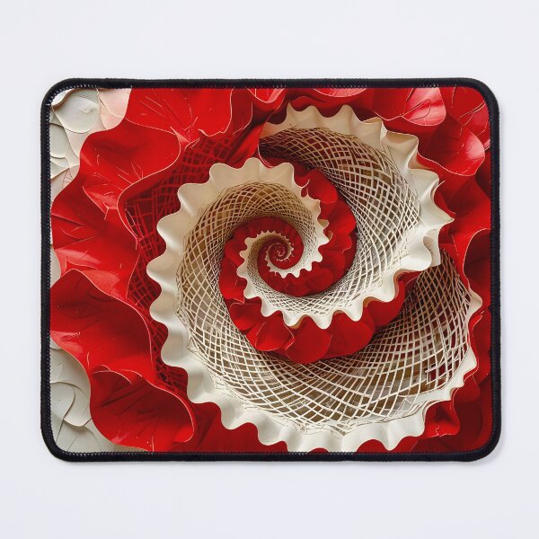 Item preview, Intricate Red and White Spiral designed and sold by Vicky Brago-Mitchell®.