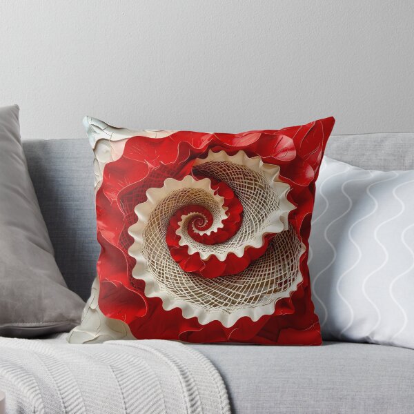 Item preview, Intricate Red and White Spiral designed and sold by Vicky Brago-Mitchell®.