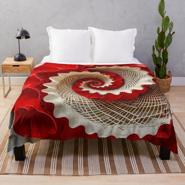 Item preview, Intricate Red and White Spiral designed and sold by Vicky Brago-Mitchell®.