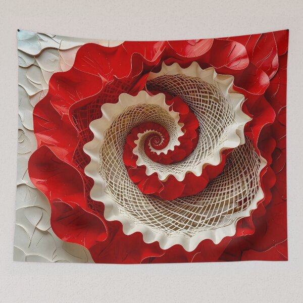 Item preview, Intricate Red and White Spiral designed and sold by Vicky Brago-Mitchell®.
