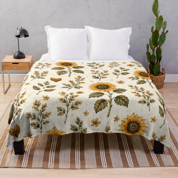 Item preview, Golden Sunflower Botanical Autumn Garden Pattern designed and sold by Luvjesus2.